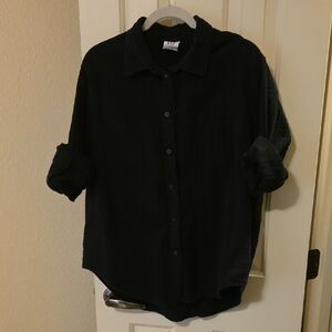 GAP Women's Black Button-Down Shirt